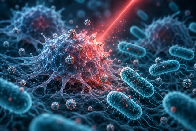 Illustrative cancer cell and bacterial models